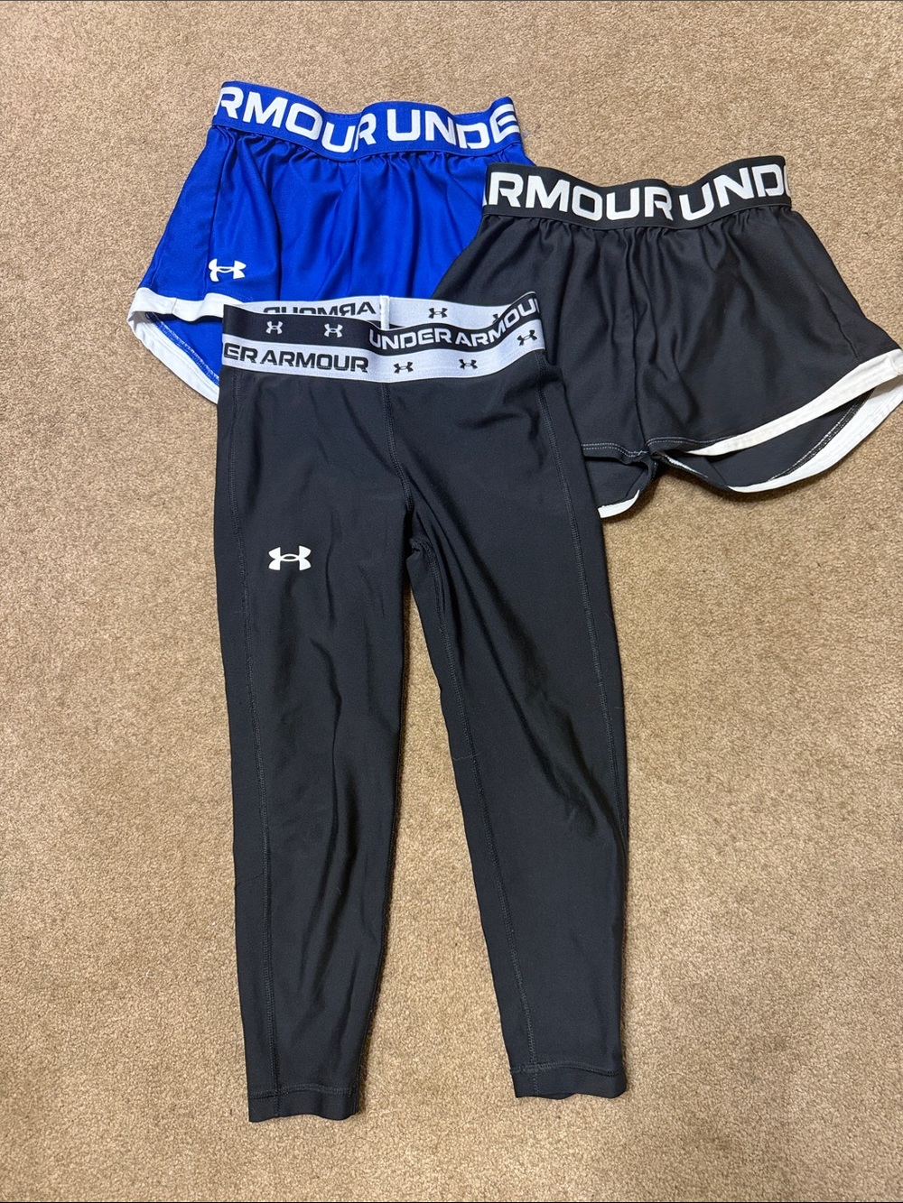 Under Armour Kids 3-Piece Active Bottoms Set - Blue & Black